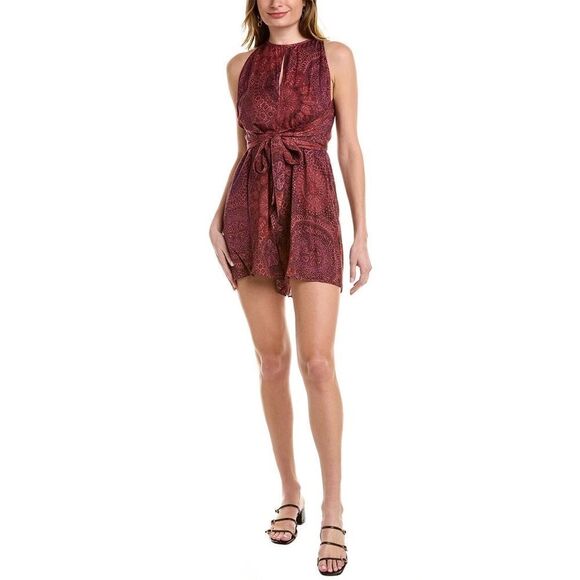 NWT Ted Baker Odesia Purple Pink Romper Print Wrap Front Size 8 - Picture 8 of 16